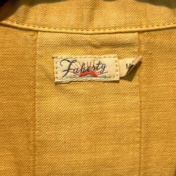 FAHERTY Linen Larkspur Field Barn Jacket Gold Yellow Cotton Blend Cargo Safari M - Picture 3 of 5